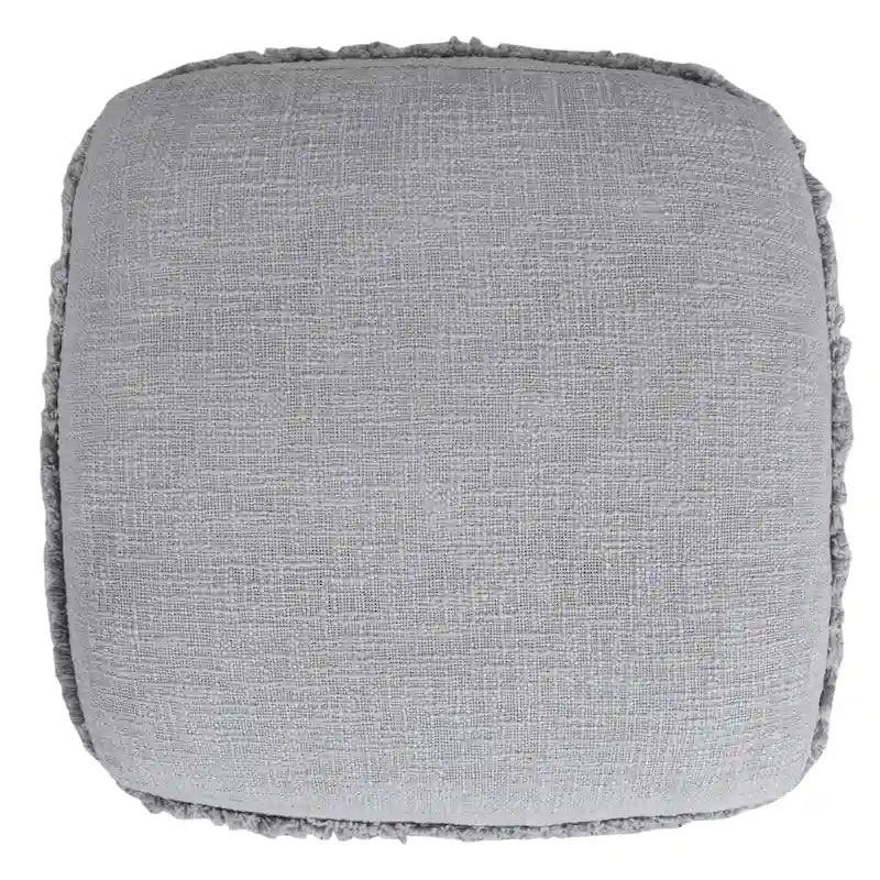 Solid Textured Stripe Pouf Ottoman