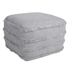 Solid Textured Stripe Pouf Ottoman