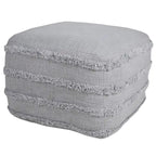 Solid Textured Stripe Pouf Ottoman