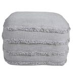 Solid Textured Stripe Pouf Ottoman