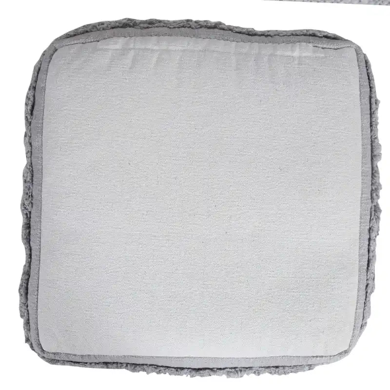 Solid Textured Stripe Pouf Ottoman