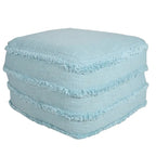 Solid Textured Stripe Pouf Ottoman