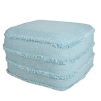 Solid Textured Stripe Pouf Ottoman