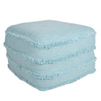 Solid Textured Stripe Pouf Ottoman