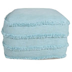 Solid Textured Stripe Pouf Ottoman