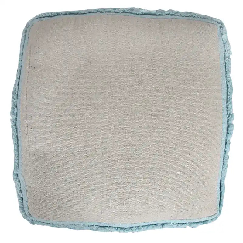 Solid Textured Stripe Pouf Ottoman