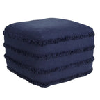 Solid Textured Stripe Pouf Ottoman