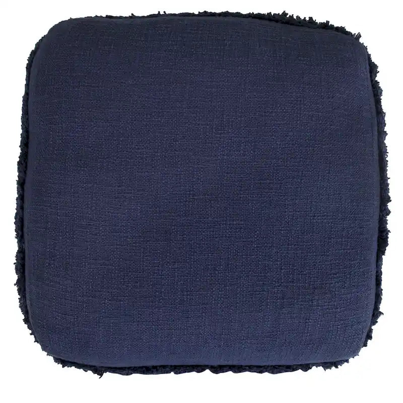 Solid Textured Stripe Pouf Ottoman