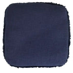 Solid Textured Stripe Pouf Ottoman