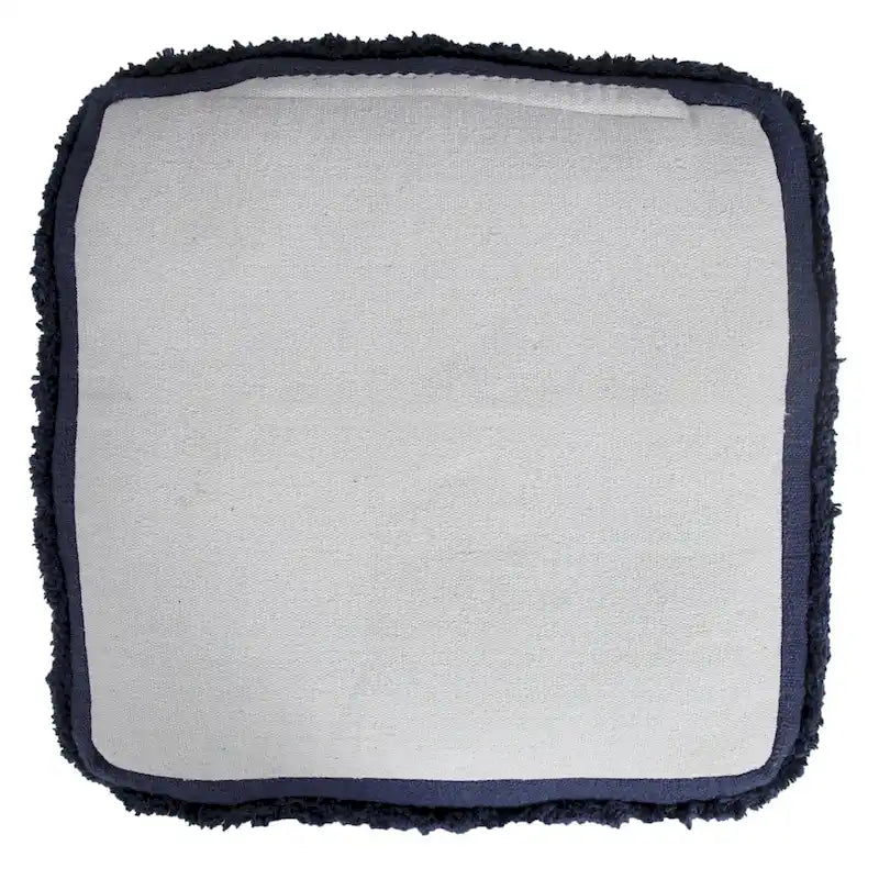 Solid Textured Stripe Pouf Ottoman