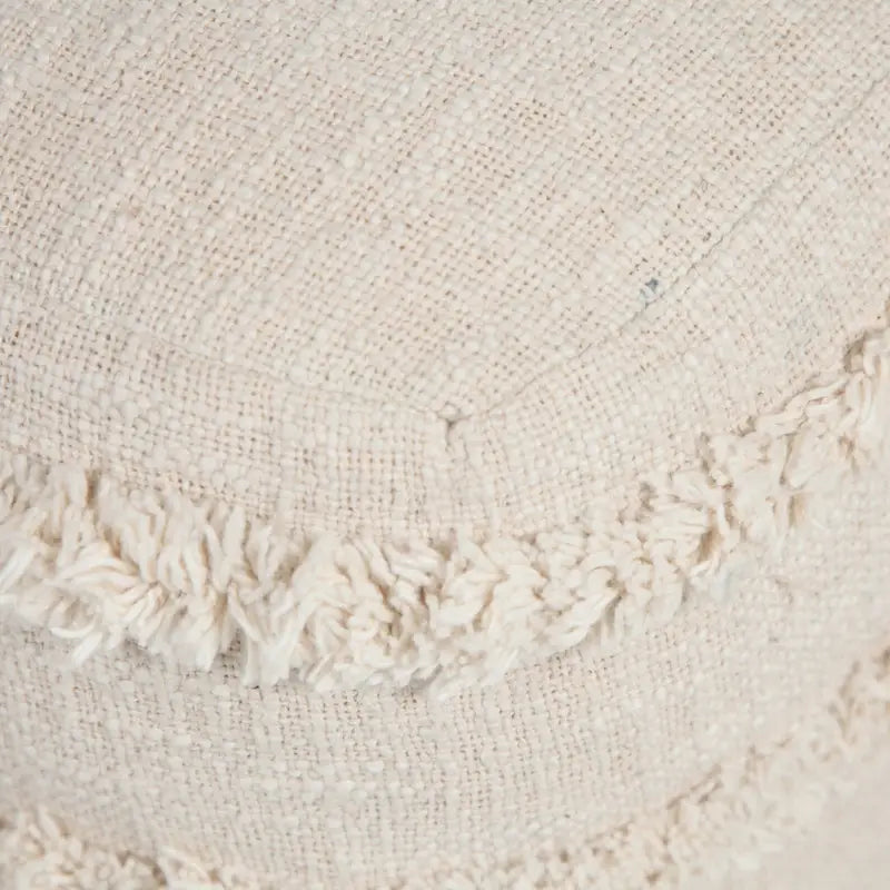 Solid Textured Stripe Pouf Ottoman