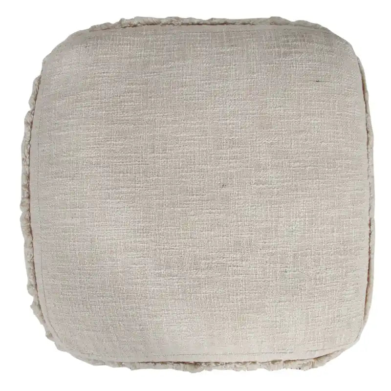 Solid Textured Stripe Pouf Ottoman