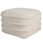 Solid Textured Stripe Pouf Ottoman