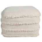 Solid Textured Stripe Pouf Ottoman
