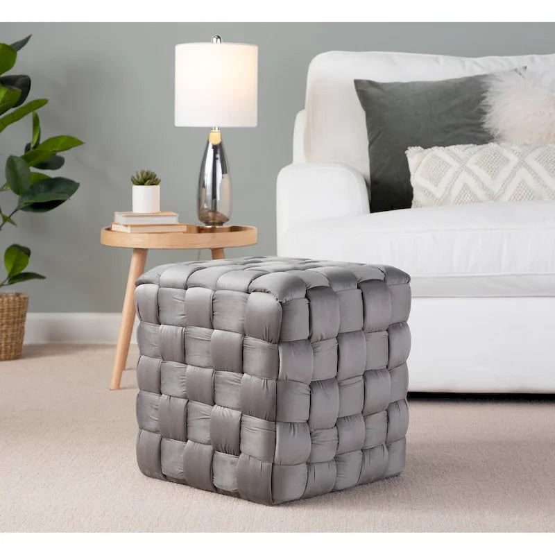 Braided Square Ottoman 16