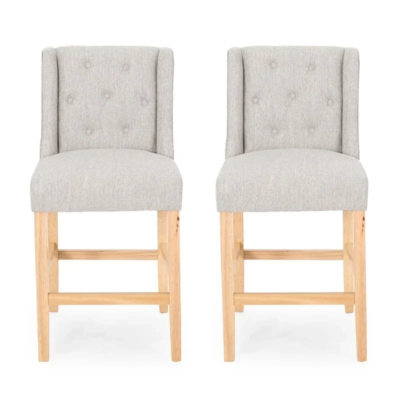 Button-Tufted Wingback Counter Stools (Set of 2)