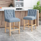 Button-Tufted Wingback Counter Stools (Set of 2)