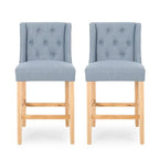 Button-Tufted Wingback Counter Stools (Set of 2)