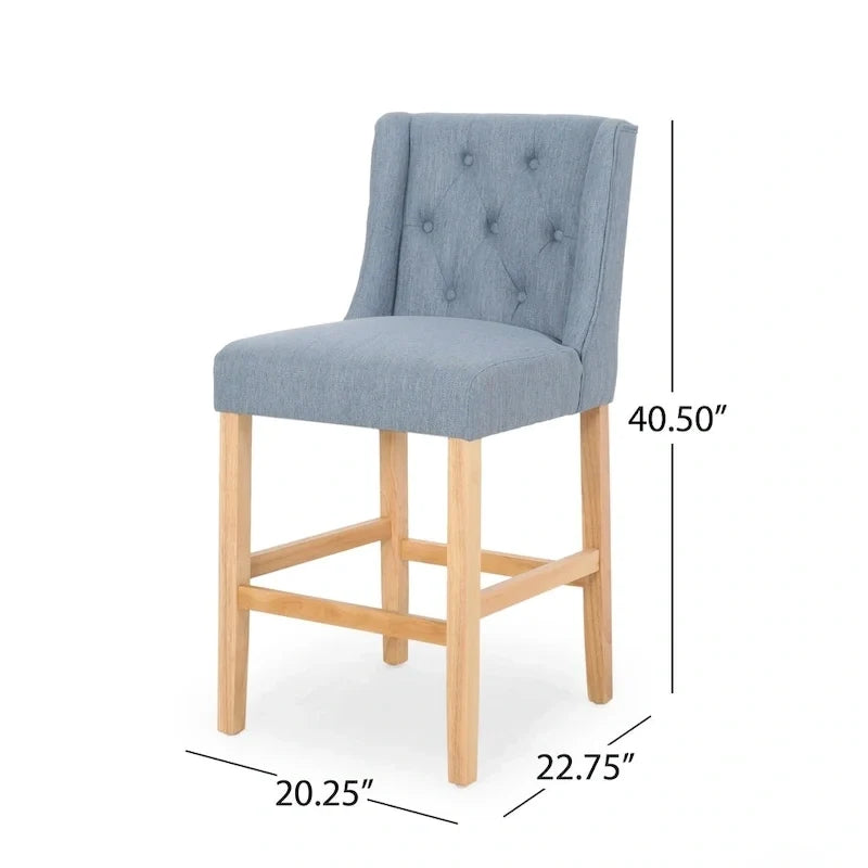 Button-Tufted Wingback Counter Stools (Set of 2)