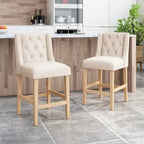 Button-Tufted Wingback Counter Stools (Set of 2)