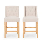 Button-Tufted Wingback Counter Stools (Set of 2)