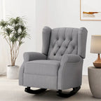 Fabric Tufted Wingback Rocking Chair