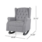 Fabric Tufted Wingback Rocking Chair