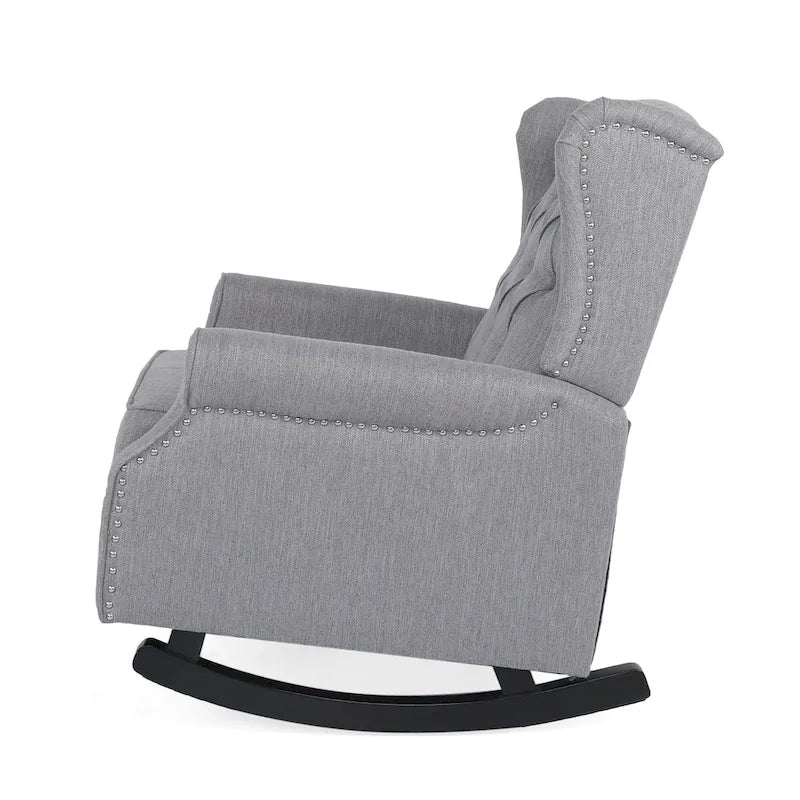 Fabric Tufted Wingback Rocking Chair