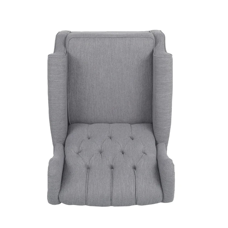 Fabric Tufted Wingback Rocking Chair