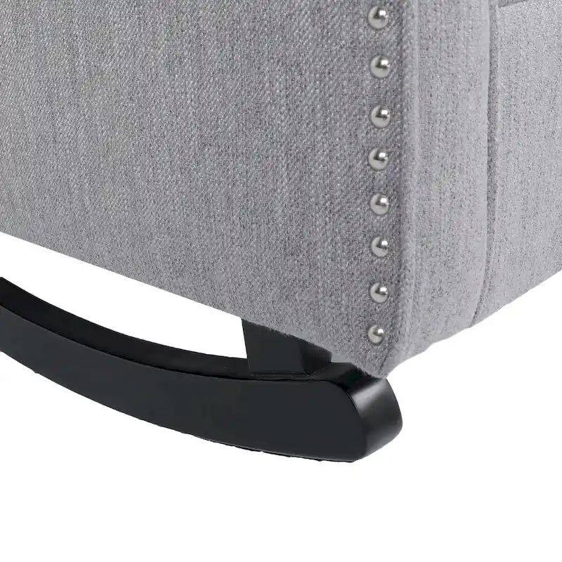 Fabric Tufted Wingback Rocking Chair