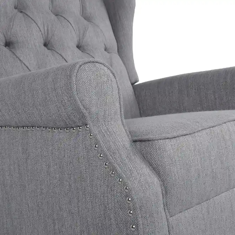 Fabric Tufted Wingback Rocking Chair
