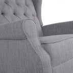 Fabric Tufted Wingback Rocking Chair