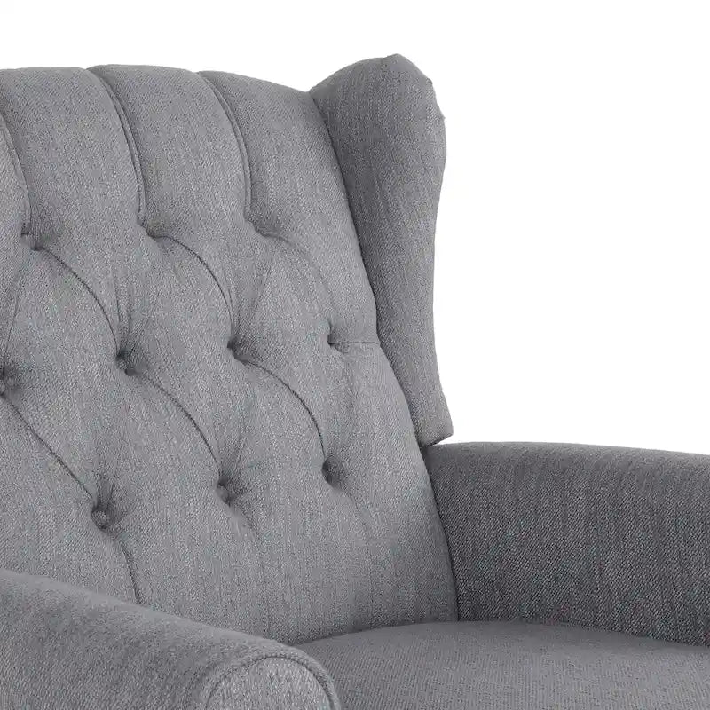 Fabric Tufted Wingback Rocking Chair