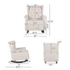 Fabric Tufted Wingback Rocking Chair