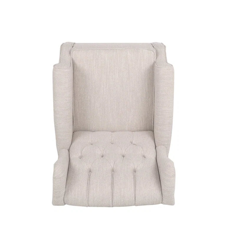 Fabric Tufted Wingback Rocking Chair