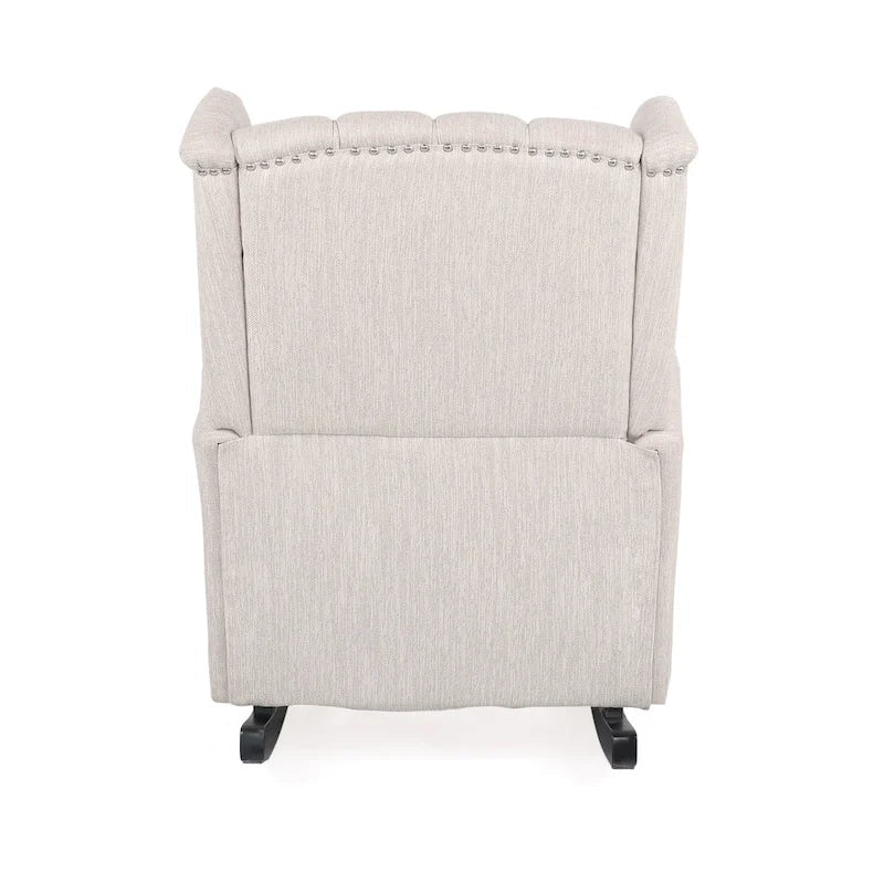 Fabric Tufted Wingback Rocking Chair