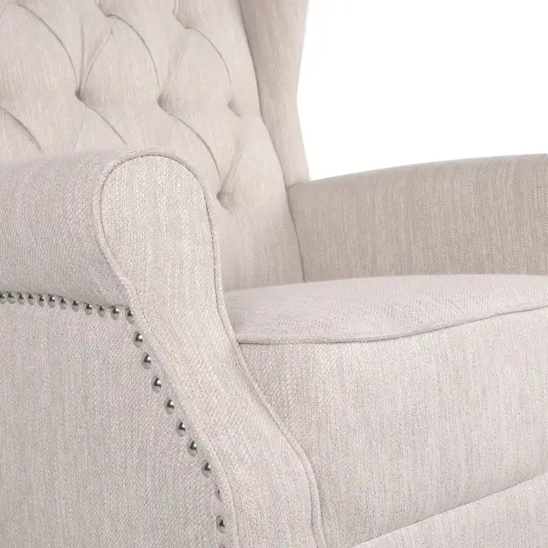 Fabric Tufted Wingback Rocking Chair