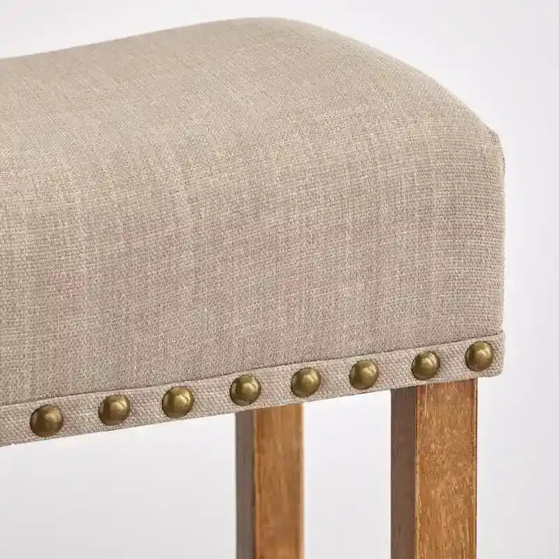 Nailhead 24-inch Counter Height Saddle Stool (Set of 2)