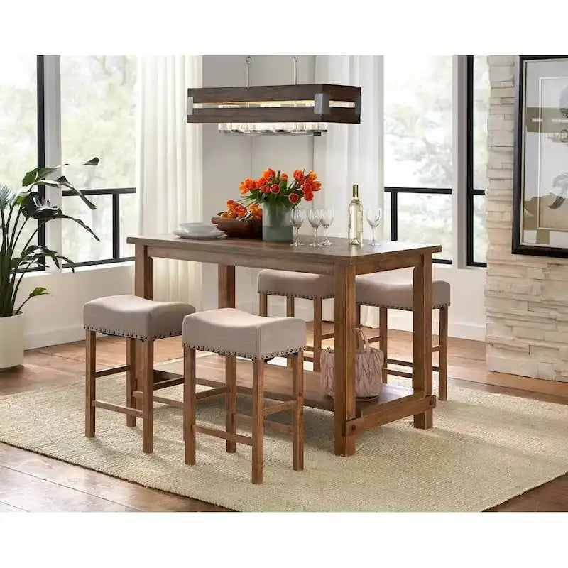 Nailhead 24-inch Counter Height Saddle Stool (Set of 2)