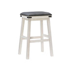 Backless Barstool with Faux Leather Seat