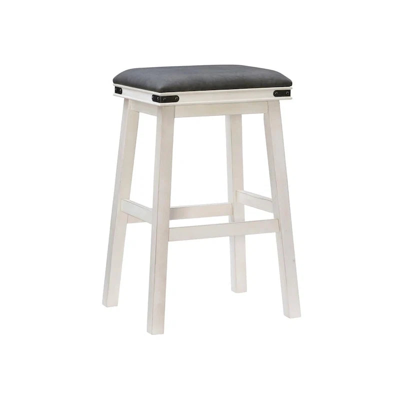 Backless Barstool with Faux Leather Seat