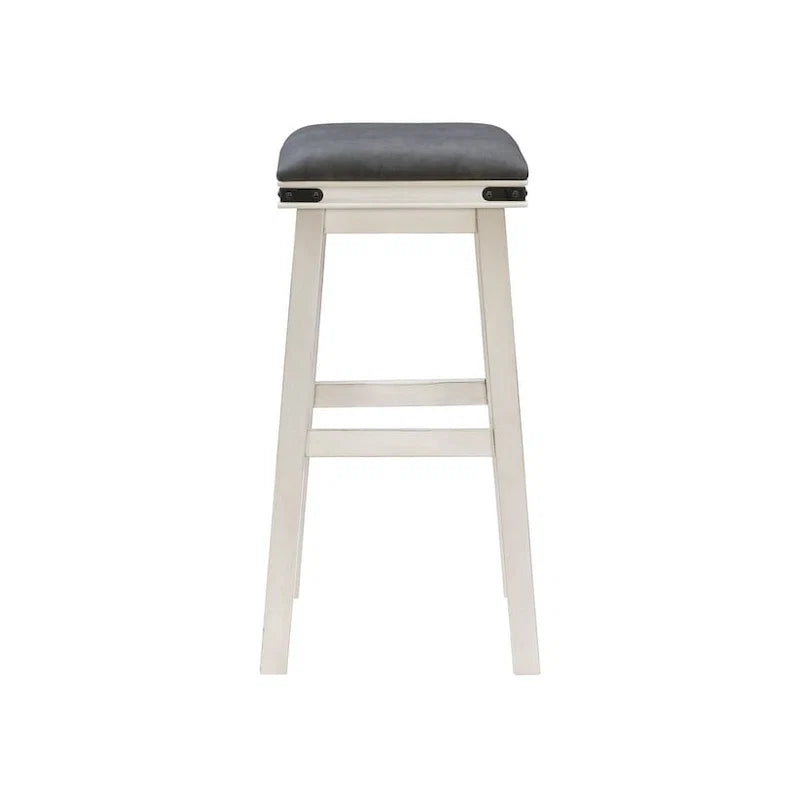 Backless Barstool with Faux Leather Seat
