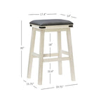 Backless Barstool with Faux Leather Seat