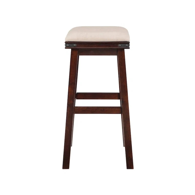 Backless Barstool with Faux Leather Seat