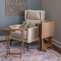 Foldable TV Tray Table Set with Storage Stand