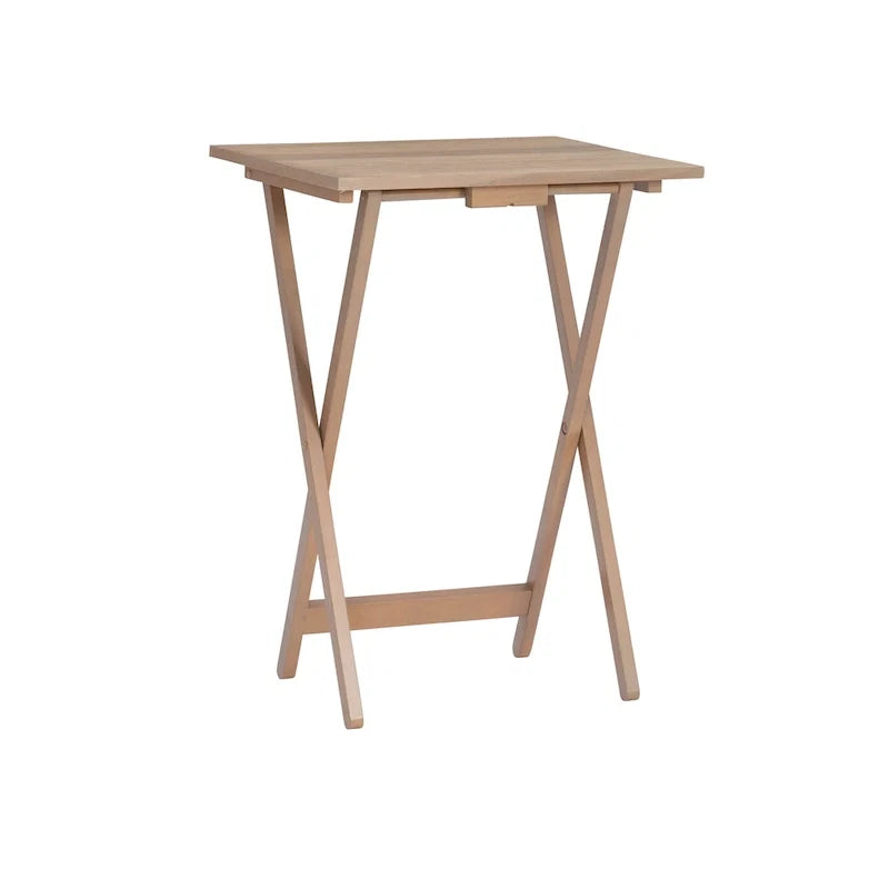 Foldable TV Tray Table Set with Storage Stand