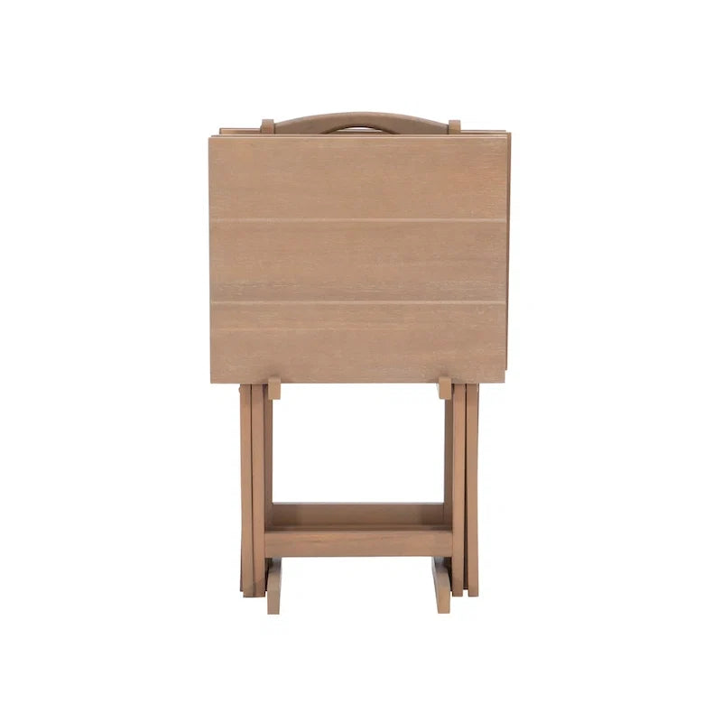 Foldable TV Tray Table Set with Storage Stand