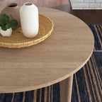 5-Piece Brown Wood Round Dining Set with Cane Back Chairs - 47 x 30 x 47