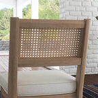 5-Piece Brown Wood Round Dining Set with Cane Back Chairs - 47 x 30 x 47