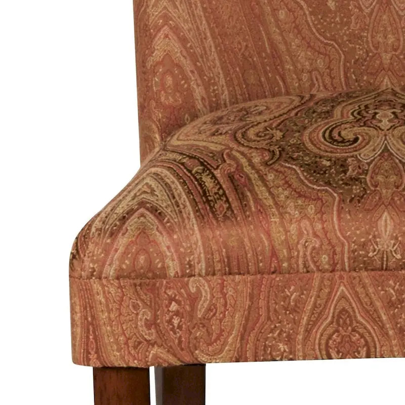 Parsons-Style Dining Chair with Damask Upholstery